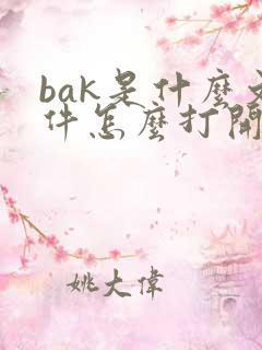 bak是什么文件怎么打开