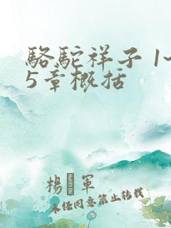 骆驼祥子 1~5章概括