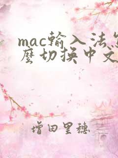 mac输入法怎么切换中文