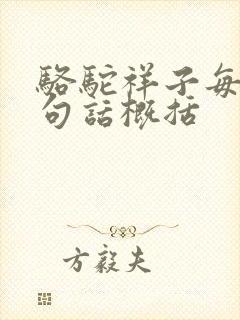 骆驼祥子每章一句话概括