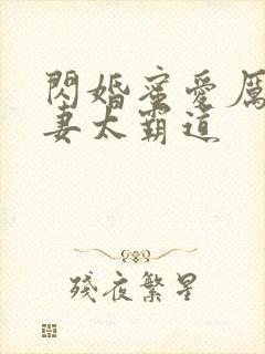 闪婚蜜爱厉少宠妻太霸道