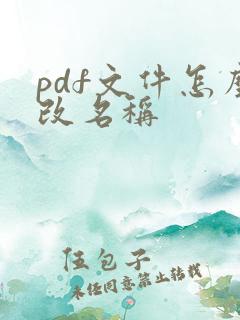 pdf文件怎么改名称