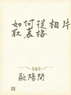 如何从相片中提取表格