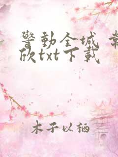 警动全城 常书欣txt下载