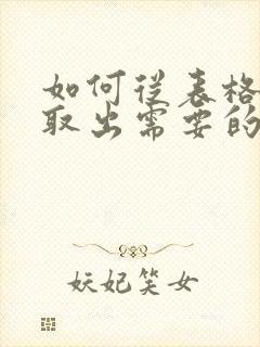 如何从表格中提取出需要的内容