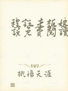 程钰老板娘的小说免费阅读无弹窗