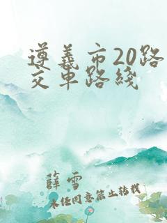 遵义市20路公交车路线