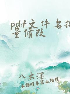 pdf文件名批量修改