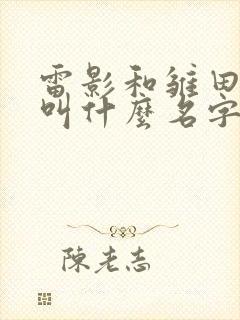 雷影和雏田漫画叫什么名字