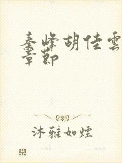 秦峰胡佳云最新章节