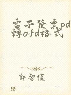 电子发票pdf转ofd格式