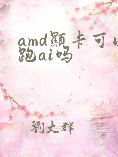 amd显卡可以跑ai吗