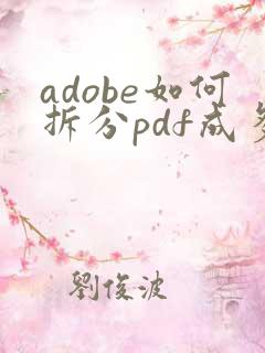 adobe如何拆分pdf成多个文件