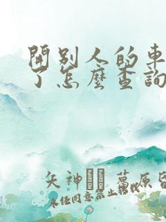 开别人的车违章了怎么查询