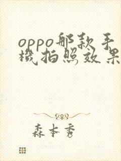 oppo那款手机拍照效果最好