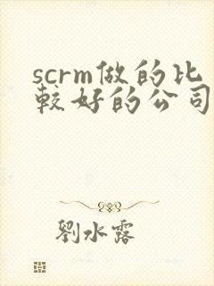 scrm做的比较好的公司