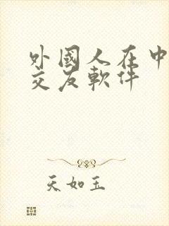 外国人在中国的交友软件