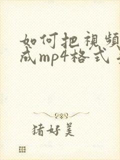 如何把视频转换成mp4格式手机
