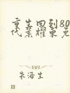 重生回到80年代叶耀东免费阅读