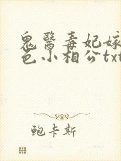 鬼医毒妃嫁个绝色小相公txt下载