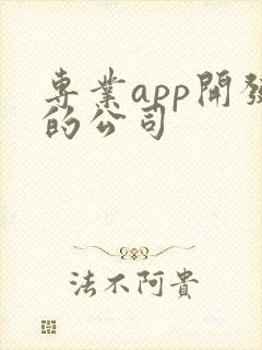 专业app开发的公司