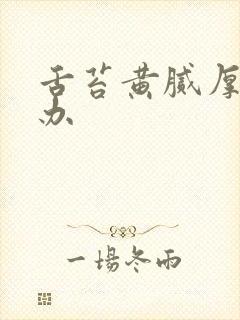 舌苔黄腻厚怎么办