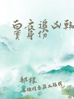 白夜追凶韩彬真实身份