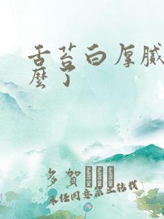 舌苔白厚腻是怎么了