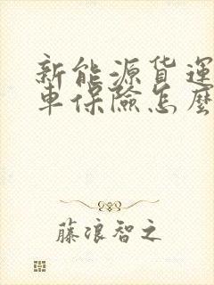 新能源货运面包车保险怎么买