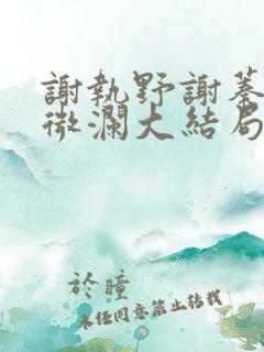 谢执野谢蓁蓁阮微澜大结局