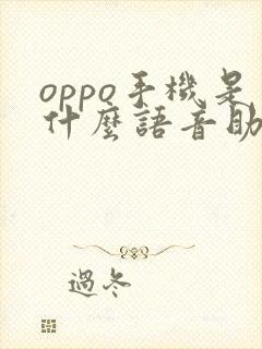 oppo手机是什么语音助手