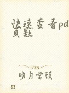 快速查看pdf页数