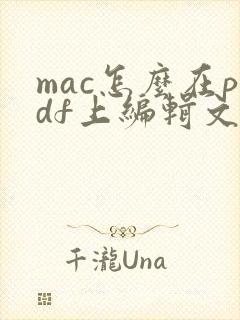 mac怎么在pdf上编辑文字