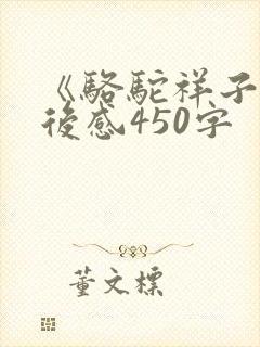 《骆驼祥子》读后感450字