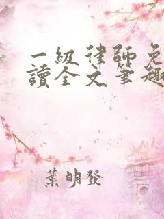 一级律师免费阅读全文笔趣阁