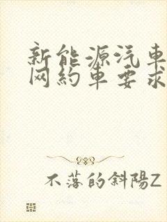 新能源汽车申请网约车要求