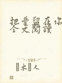 把爱留在你身边全文阅读