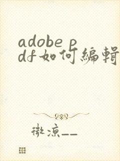 adobe pdf如何编辑文字