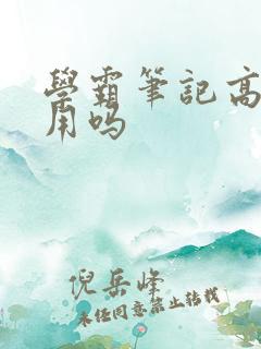 学霸笔记高中好用吗