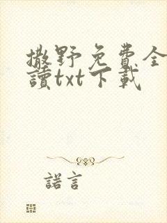 撒野免费全文阅读txt下载