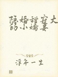 隐婚甜宠大财阀的小娇妻