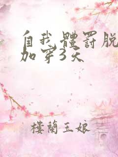 自我体罚脱一次加穿3天