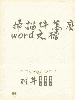 扫描件怎么弄到word文档