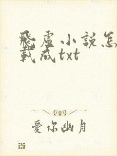 飞卢小说怎么下载成txt