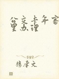 公交卡年审在哪里办理