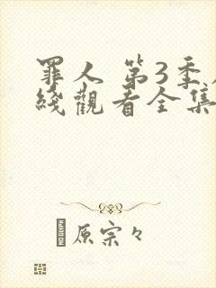 罪人 第3季在线观看全集免费播放