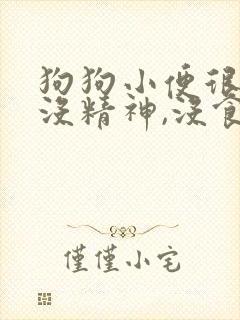 狗狗小便很黄,没精神,没食欲