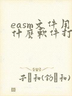 easm文件用什么软件打开