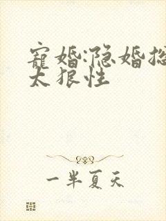 宠婚:隐婚总裁太狼性