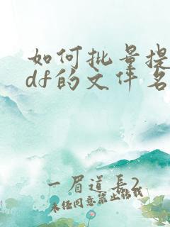 如何批量提取pdf的文件名